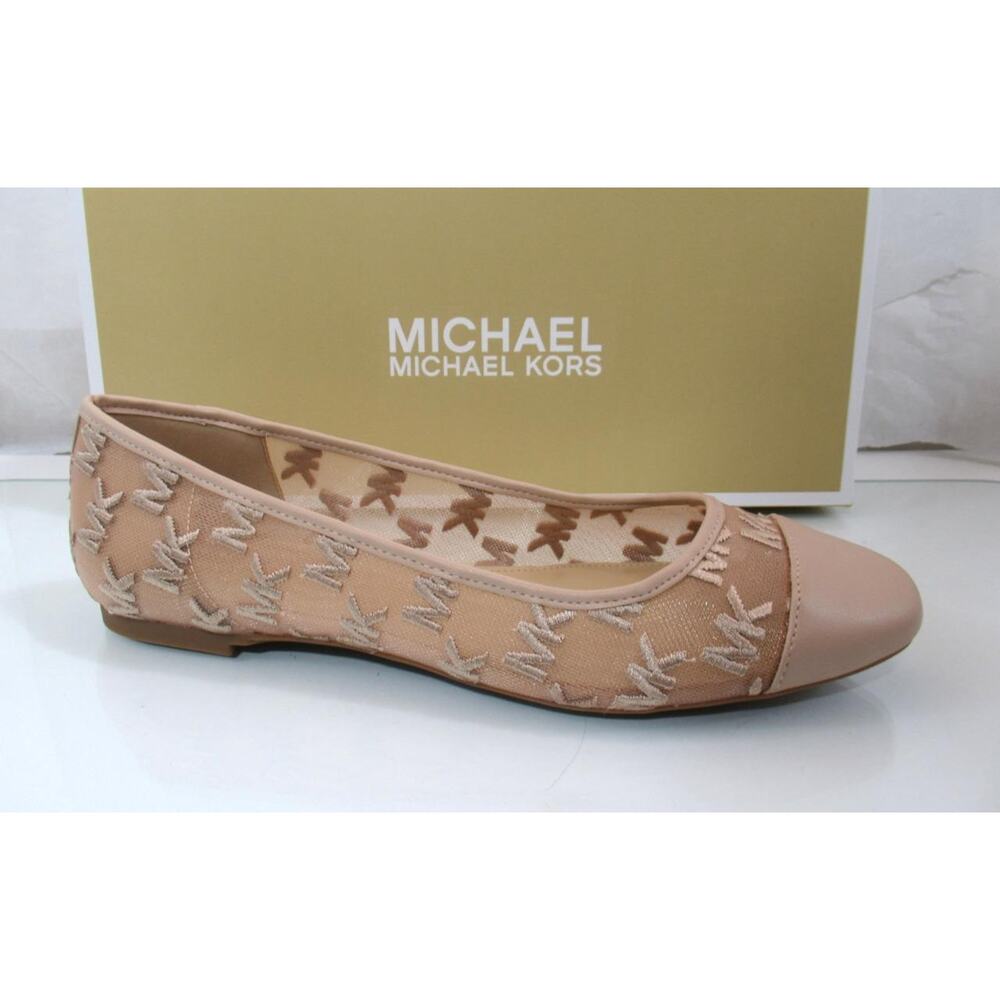 Michael Kors Lockhart Flex Ballet Flat Shoes Mk Logo Mesh Light Blush Size 8 - Picture 1 of 8